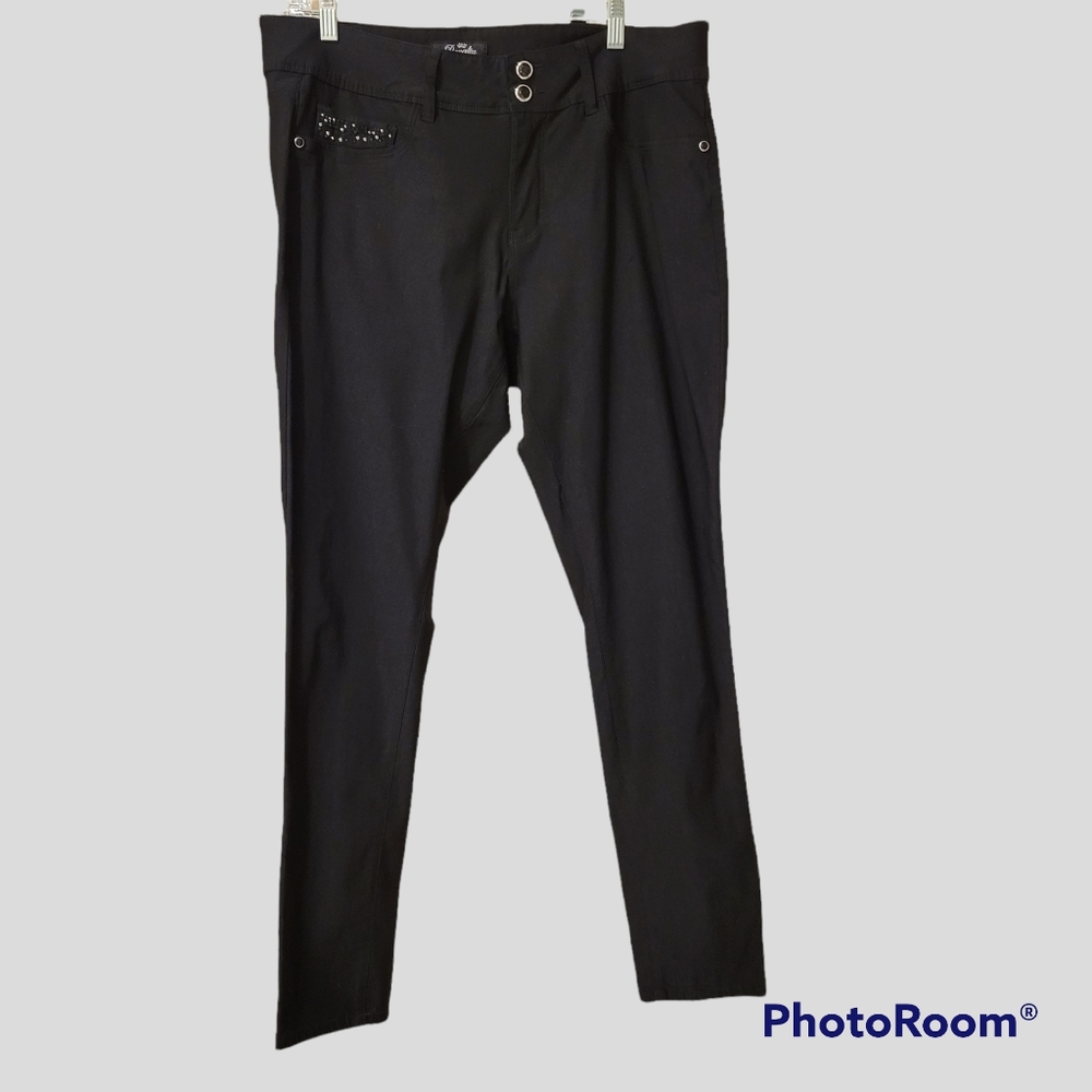 Black, stretchy 'Royalty for You' jeans,  Size 20W.